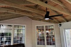 Ceiling fan, light and outlets were installed in porch.