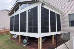 White Versatex pvc trim on the outside and inside.