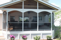 Deck and Screen Porch in Azek Fawn and Trex Transcends Railing - Ashburn, VA