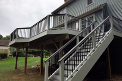 Deck in Wolf Black Walnut decking and Trex Transcends railing - Fairfax, VA