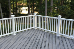 Decking in Trex Transcends Island Mist and Trex Transcends railing