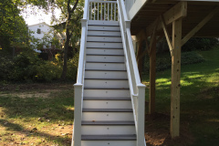 Decking in Trex Transcends Island Mist and Trex Transcends railing