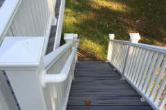 Decking in Trex Transcends Island Mist and Trex Transcends railing