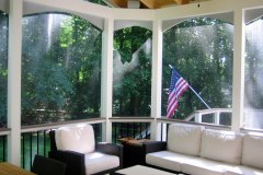 Screen porch and deck in Wolf Amberwood decking. Trex Transcends railing - Annandale, VA
