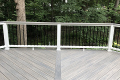 Wolf Silver Teak deck with White Trex Transcends railing - Chantilly, VA