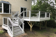 Wolf Silver Teak deck with White Trex Transcends railing - Chantilly, VA