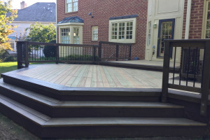 C-Select wood deck with border staining - Alexandria