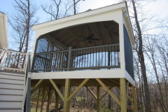Deck & gazebo with Wolf Harbor Grey decking and Trex Transcends railing - Centreville, VA