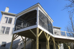 Deck & gazebo with Wolf Harbor Grey decking and Trex Transcends railing - Centreville, VA