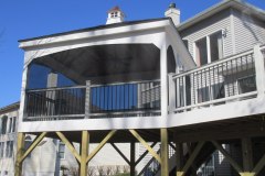 Deck & gazebo with Wolf Harbor Grey decking and Trex Transcends railing - Centreville, VA