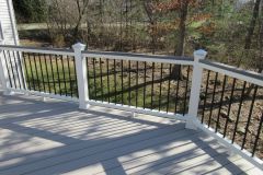Deck & gazebo with Wolf Harbor Grey decking and Trex Transcends railing - Centreville, VA