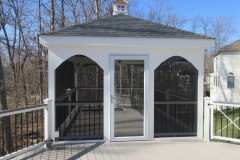 Deck & gazebo with Wolf Harbor Grey decking and Trex Transcends railing - Centreville, VA