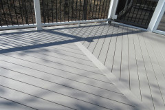 Deck & gazebo with Wolf Harbor Grey decking and Trex Transcends railing - Centreville, VA