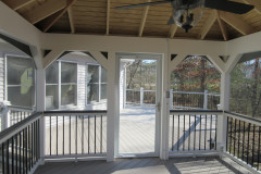 Deck & gazebo with Wolf Harbor Grey decking and Trex Transcends railing - Centreville, VA