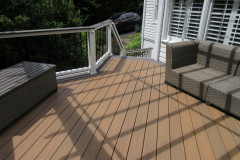 Deck with Wolf Amberwood and Black Walnut border and Trex Transcends railing - Herndon, VA