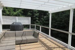 Deck with Wolf Amberwood and Black Walnut border and Trex Transcends railing - Herndon, VA