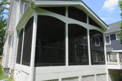 Screen porch and deck in Wolf Black Walnut, Trex Transcends rail - Arlington, VA