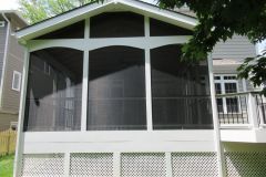 Screen porch and deck in Wolf Black Walnut, Trex Transcends rail - Arlington, VA
