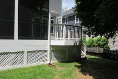 Screen porch and deck in Wolf Black Walnut, Trex Transcends rail - Arlington, VA