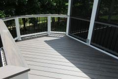 Screen porch and deck in Wolf Black Walnut, Trex Transcends rail - Arlington, VA