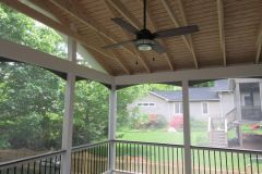 Screen porch and deck in Wolf Black Walnut, Trex Transcends rail - Arlington, VA