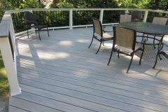 Annandale deck with Wolf Silver Teak decking and Trex Transcends railing.