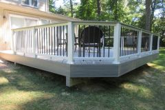 Annandale deck with Wolf Silver Teak decking and Trex Transcends railing.