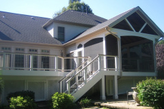Screen porch and deck. Wolf Amberwood decking, Trex Transcends railing - Herndon, VA