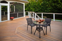 Deck and Screen Porch. Wolf Amberwood decking. Trex Transcends railing - Herndon, VA