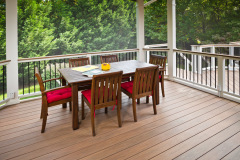 Screen porch and deck. Wolf Amberwood decking, Trex Transcends railing - Herndon, VA