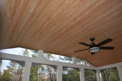 Screen porch in Wolf Rosewood decking. Trex Transcends railing - Alexandria, VA