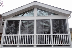 Screen porch with Eze Breeze windows and wood stairs - Annandale, VA