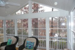 Screen porch with Eze Breeze windows and wood stairs - Annandale, VA