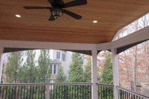 Deck & Screen Porch in Wolf Rosewood decking Trex Transcends railing - Gainesville, VA