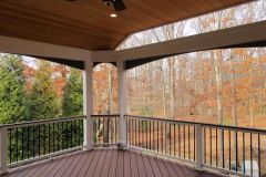 Deck & Screen Porch in Wolf Rosewood decking Trex Transcends railing - Gainesville, VA