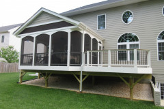 Screen porch and deck in Wolf Amberwood decking and Trex Transcends railing - Alexandria, VA