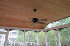Screen porch and deck in Wolf Amberwood decking and Trex Transcends railing - Alexandria, VA
