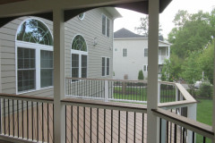 Screen porch and deck in Wolf Amberwood decking and Trex Transcends railing - Alexandria, VA