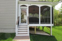 Screen porch and deck in Wolf Amberwood decking and Trex Transcends railing - Alexandria, VA