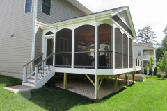 Screen porch and deck in Wolf Amberwood decking and Trex Transcends railing - Alexandria, VA