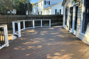 Wolf Amberwood decking and Trex Transcends railing - Alexandria, VA
